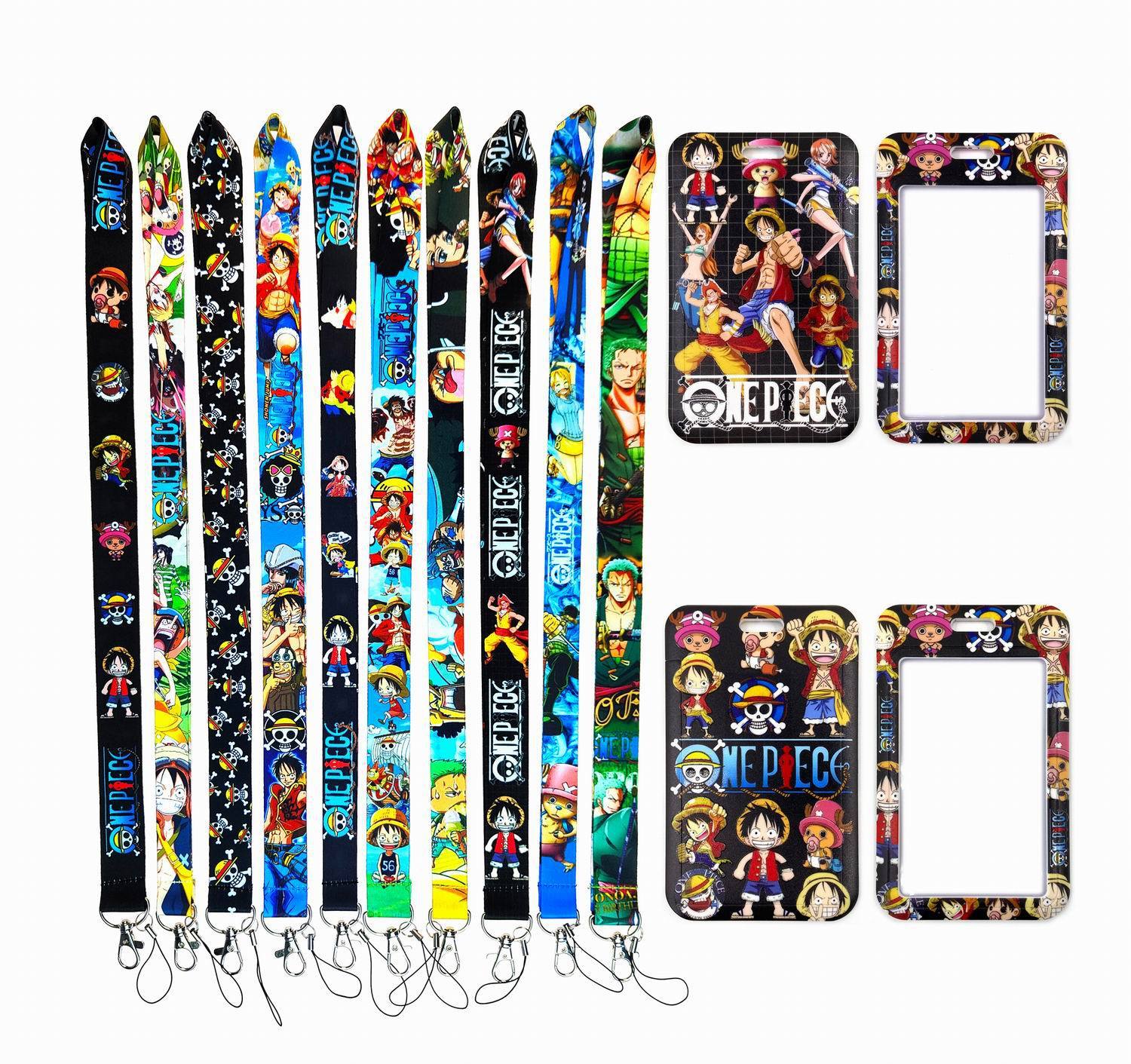 New Style Cool Cartoon One Pieces Lanyard Anti-Lost Neck Strap Satin Card Holder Phone Case Lanyard Accessories Wholesale Custom Image 2