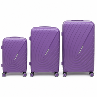 Valise élégante en PP rigide, valise de voyage tendance de couleur unie avec design léger et extensible, 360 °    Roues et serrure TSA