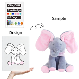 Cojín de Peluche de Elefante Súper Suave, Divertido y Adorable, Unisex, Hecho a Medida con Algodón PP, Cojín de Animales de Peluche <span class=keywords><strong>para</strong></span> Aliviar el Estrés - Product Image 1