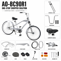 Vente en gros de fourche à ressort à une vitesse caboteur moyeu Beach Cruiser vélo 20-26 pouces noir Beach Cruiser vélo