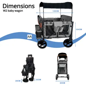 Opvouwbare babywagen te koop, 2 of 4 zitplaatsen, kinderwagen, fiets, draagbaar, opvouwbaar, goedkoop