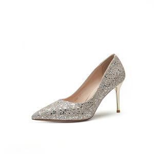 Zapatos de Novia con Tacón de Aguja y Punta Puntiaguda, con Cristales Brillantes, Zapatos de Boda de Tacón Alto de 5 cm y 8 cm, Tendencia de Moda Sólida - Product Image 5
