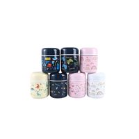 JM Boîte alimentaire isotherme double paroi en acier inoxydable 300 ml, avec fourchette, petite marmite à soupe, tasse isotherme portable pour enfants