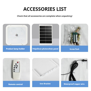 Công suất cao năng lượng mặt trời được hỗ trợ trần ánh sáng thiết kế vuông cho nhà vườn đường cảnh quan khách sạn sử dụng tiết kiệm năng lượng cho ban công - Product Image 4