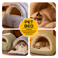 Lit pour chat lavable et écologique, confortable et douillet, en peluche, écologique, pour chat et chien, lit cachette mignon et sûr