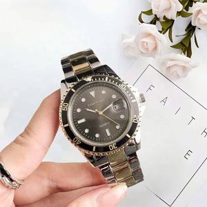 Montre de plongée bicolore en acier inoxydable pour hommes, montre à quartz multifonction avec affichage de la date, montre de luxe décontractée pour hommes - Product Image 1