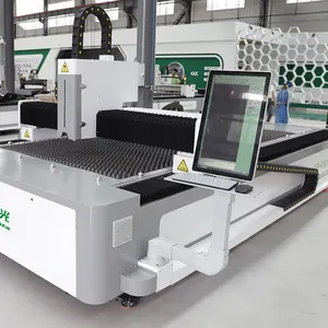 Fábrica de China, máquina de corte por láser de fibra CNC de 3000W para corte de placa de chapa de acero y metal