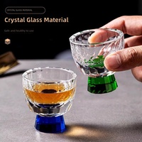 Service à thé Gongfu en verre cristal taillé diamant, design européen, tasse maîtresse individuelle, haut de gamme, résistant à la chaleur, cadeau d'affaires
