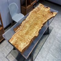 Nouvelle arrivée 2026 Table à manger en bois de grenade en résine époxy - Table de bureau et de conférence en résine transparente. Directement de l'usine.