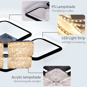 Hộ Gia Đình Hiện Đại Đèn chùm đèn với ánh hiệu ứng đèn nền điều khiển từ xa <span class=keywords><strong>LED</strong></span> trần đèn cho phòng ngủ khách phòng ăn - Product Image 4