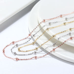 RINNTIN SC Thời Trang Hip Hop Trang Sức Set Necklace <span class=keywords><strong>14K</strong></span> Mạ Vàng 925 Dây Bạc <span class=keywords><strong>Figaro</strong></span> Bead Cuba Liên Kết Chuỗi Vòng Cổ Nam Giới Phụ Nữ - Product Image 4