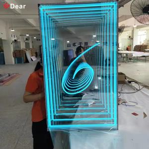 Boîte à lumière miroir <span class=keywords><strong>Infinite</strong></span> Abyss personnalisée LED acrylique miroir multicouche coloré publicité d'entreprise lettre lumière LED - Product Image 1