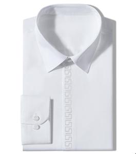 MTM <span class=keywords><strong>camicie</strong></span> da <span class=keywords><strong>uomo</strong></span> di fascia alta misura misura elegante colletto spalmabile in cotone bianco e traspirante per matrimoni - Product Image 3