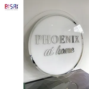 Plaques 3d Lettres Salon de beauté personnalisé Acrylique Signe Mur Porte-panneau Pour Logo d’entreprise - Product Image 4