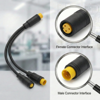 Kabel Sambungan Konektor 3 Pin Kustom OEM, Perakitan Kabel Sinyal, Ekstensi Male ke Female untuk E-Scooter Mobilitas Listrik