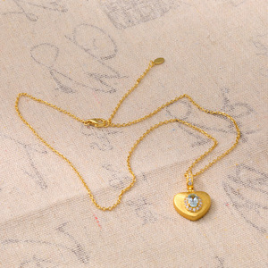 Collana Trendy Italiana Artigianale Plato Heart in Argento Placcato Oro 18K per Donne, Nuova Catena per Clavicola Leggera <span class=keywords><strong>e</strong></span> Lussuosa di Alta Purezza - Product Image 5