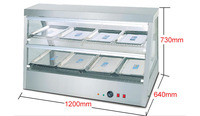 Vitrine chauffante électrique double couche en acier inoxydable, design moderne et écologique, pour comptoir, idéale pour la présentation alimentaire