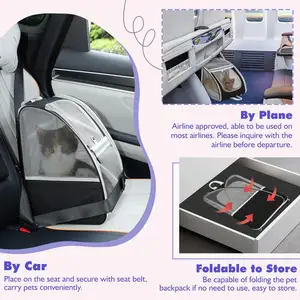Foldable Large Upgraded Steel Frame Pet Carrier Backpack Cats Bag Pet Travel Carrier For Cats
