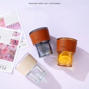 Bicchiere in Vetro a Doppia Parete con Coperchio e Cannuccia, Marca Xiwei, Regalo Unisex per Ufficio e <span class=keywords><strong>Casa</strong></span> - Product Image 6