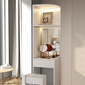 Meuble de machine à laver sur mesure de luxe, personnalisé, moderne et minimaliste en PVC, avec évier intégré. - Product Image 5