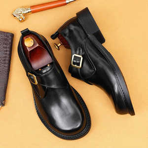 Zapatos Oxford de Cuero Casuales de Negocios para Hombre, Nuevo Estilo 2025, Cierre con Cordones, Puntera Ancha, Para Pies Anchos, Formales de Calzada Fácil, Evergreen Munch - Product Image 3