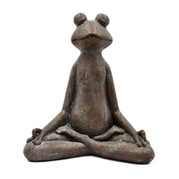 30,5x16,5x34,3 cm Braune Magnesium-Yoga-Frosch-Figur in Lotus-Position mit Goldakzenten