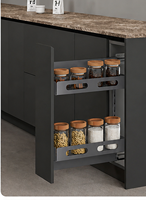 Panier coulissant en acier inoxydable de haute qualité à fermeture amortie, panier latéral pour épices, pour armoire de rangement de cuisine moderne