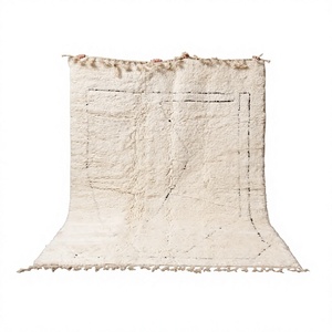 Tapis faits main en laine de Nouvelle-Zélande, design géométrique moderne, style berbère marocain, pour salon, prix abordable, fabriqués en Inde - Product Image 1