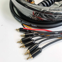 Câble audio multipaire Medusa 6 canaux de 30 pieds, 100 % cuivre pur, RCA, avec protection anti-tension, pour HDTV, voiture, système audio DJ
