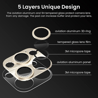 Téléphone métal diamant lentille protection complète brillant aigle yeux anneau Mobile caméra lentilles protecteur pour iphone 13 11 12 15