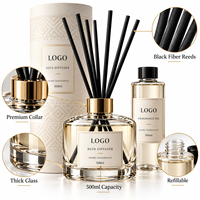 Diffuseur de parfum moderne nordique en verre ambré 500 ml, diffuseur d'huiles essentielles à longue durée de vie, parfum frais pour salon, bureau, cadeau