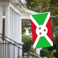 Drapeau du Burundi en gros personnalisé tous les pays drapeau national 3x5 FT extérieur suspendu fibre de polyester livraison rapide personnalisé
