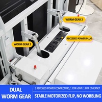 JGST Nuevo Soporte de TV Motorizado Eléctrico de Alta Gama, Moderno, Blanco y Negro, de 55-98 Pulgadas, con Base Móvil Abatible y Control Remoto