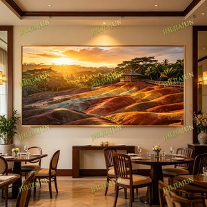 Arte Mural Islámico Moderno de Mauricio en Siete Colores, Decoración Personalizada para Sala de Estar, Pintura de Paisaje en Porcelana de Cristal - Product Image 6