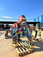 Sculpture d'art animalière King Kong grandeur nature en résine, peinte à la main, pour intérieur et extérieur, collection d'art artistique pour la maison