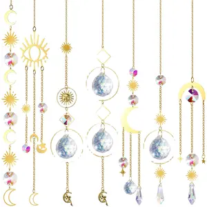 Colector de luz de cristal colorido de gran venta con colgante de cadena Bola de cristal para ventana Jardín Fiesta de Navidad Decoración de boda