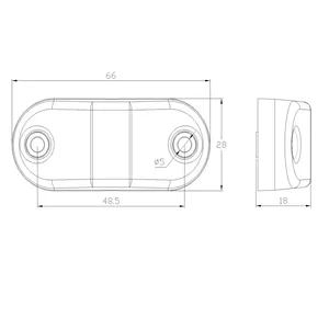 2.5 pollici ovale LED side Marker Light trailer/camion led light led trailer fanale posteriore stop back up 10-30v