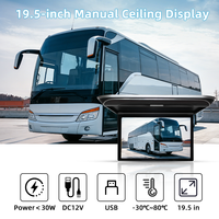Écran de plafond HD 19,5 pouces, moniteur de toit, écran TV de voiture rabattable manuellement, moniteur TV pour véhicule commercial, moniteur TV pour bus