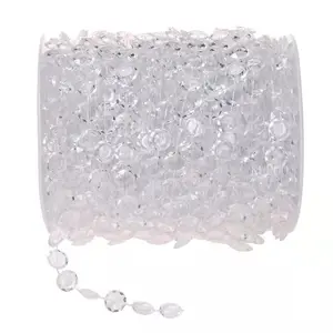 Wholesaler 10MM transparent acrylic bead seven plastic connection beads wedding chandelier decorations making door curtain DIY