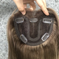 Rambut Palsu NL Invisible Lace Hair Topper Clip-in Toupee Indian Remy Hair Extensions Produk Grosir Bernapas 100% Rambut Asli Manusia