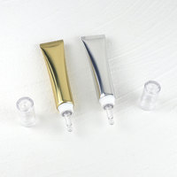 Tube cosmétique mat rouge pêche 15g, tube de crème pour les yeux/rouge à lèvres 15ml en alliage de zinc/céramique/gouttelette/tête de pompe, tubes à lèvres liquides