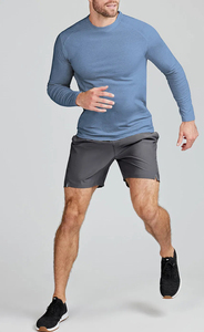 T-shirt raglan à manches longues en coton élasthanne de haute qualité avec logo personnalisé Top col rond surdimensionné Slim Fit Polyester Blend - Product Image 3