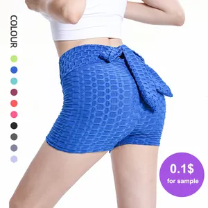 2022 Ins Korte Nieuwe Zomer Hoge Taille Boog Trekkoord Running Fitness Casual Shorts Vrouwen