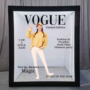 PT Magazine Photo Booth <b>Box</b> for Retirement Celebrations - Elegant Golden Years Theme with Custom Frames and <b>Memory</b> Collection - Product Image 2