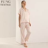 FUNG 6028 Vente en gros de pyjamas noirs pour demoiselles d'honneur, ensembles de pyjamas à manches courtes personnalisables