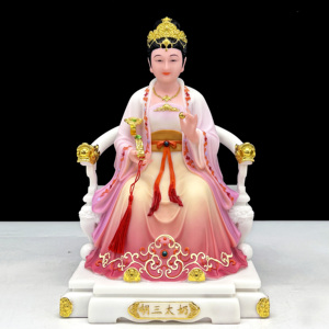 Statue peinte en jade blanc du seigneur dieu bouddha pour le culte à la maison taoïsme statue de déesse à neuf queues de bouddha Heilaotaitai - Product Image 6
