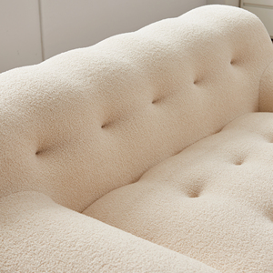 Canapé deux places moderne italien blanc nuage, livraison gratuite aux États-Unis, canapé en tissu compressé pour salon, hôtels et villas - Product Image 3