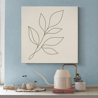 Impression sur toile tendue, branche feuillue minimaliste, art mural, 12, 16, 20, 24 pouces, décor encadré
