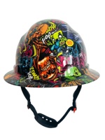 Casque de sécurité FORTE à visière intégrale réglable en HDPE, protection de la tête, type 1 ANSI, coloré, hydro-imprimé, pour l'industrie