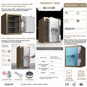 CEQSAFE Large Steel Office Home Secure Work Safe <b>Box</b> Fireproof with Electronic Digital <b>Lock</b> Fire Safe <b>Box</b> - Product Image 5
